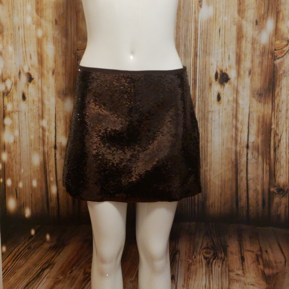 Theory chocolate brown sequined mini skirt